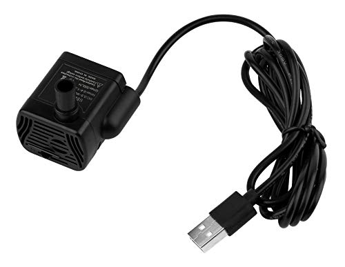 Useekoo Submersible Water Pump, 200L/H Small Water Pump for Fountain Aquarium Fish Pond Garden Hydroponic Brushless with 4.9ft USB Power Cord DC 3.5-9V 1-3W
