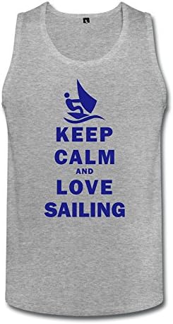 Man's Keep Calm And Love Sailing Tank Top HeatherGray