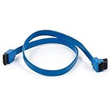 Monoprice 18-Inch SATA III 6.0 Gbps Cable with Locking Latch and 90-Degree Plug - Blue