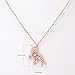 HANFLY 18k Rose Gold Plated unicorn Necklace horse Origami jewelry 16.5