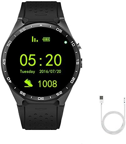 Smart Watch Bluetooth Heart Rate Pedometer Support 3G WIFI GPS Navigation Cell Phone for Android and IOS Smartwatch (black)