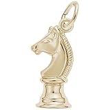 Chess Knight Charm In 14k Yellow Gold, Charms for