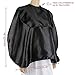 Segbeauty Makeup Cape, Comb out Cape Makeup Smock, Salon Beautician Cape, Makeup Artist Cape Esthetician Makeup Bib Cape for Client with Adjustable Fastener Closure (Black - Longer)