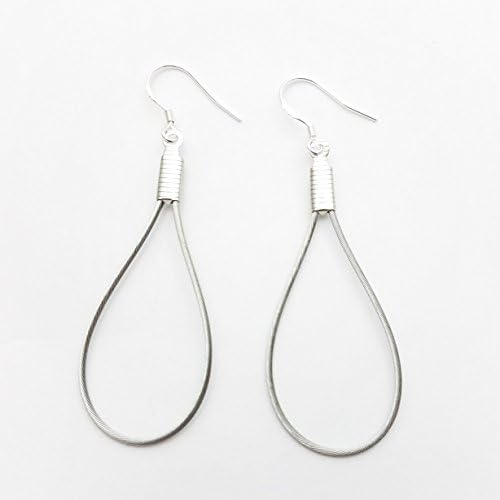 Upcycled Bike Cable Earrings, 2.5 inches