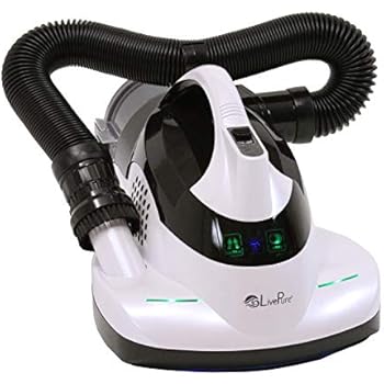 LivePure Ultramite UV HEPA Allergen Vacuum & Fabric Sanitizer Effectively Removes Dust Mites, Bacteria, Viruses on Bedding, Mattress, Furniture, Upholstery, White
