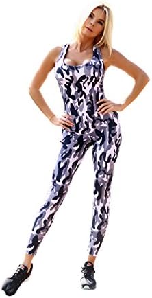 Designed for Fitness Camo Grey Jumpsuits for Women Workout Leggings Yoga Pants