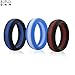 Siliringz Silicone Wedding Ring for Women, Strips Series Silicone Rings, Optimizing Surface, Edge Trimmed Completely, 3 Rings Pack