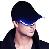 GS Novelty Hip Hop USB Rechargeable Kid Boys Girls Adult Women Men Blue LED Light up Glow Bright Rave Bar DJ Music Festivel Concert Birthday Party Hat Cowboy Cowgirl Anime Baseball Sports Cap _ Blue