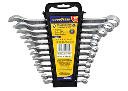 Goodyear 12 Pcs. Combination Spanner Set (6-14,17,19,22 Mm) Rack Pack