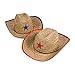Kids Straw Cowboy Sheriff Hat w/Star (2 Pack)