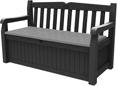 Keter Eden Bench 265L Outdoor Storage Box Graphite Light Grey