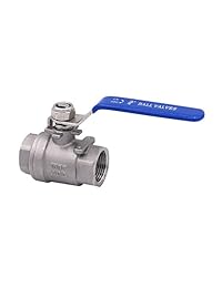 Dernord   Válvula de bola de acero inoxidable 304 resistente para agua, aceite y gas con asas de bloqueo azul