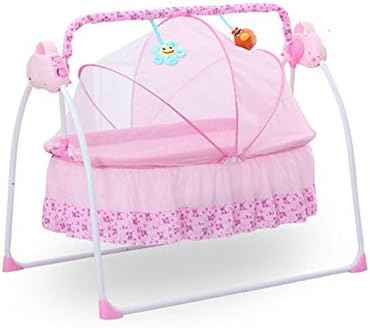 BESTOOL Electric Baby Cradles,Portable Bassinet Cradle Bed Auto Remoter Control Swings Rocking Sleeping Playing Basket Bed with Music for Boys or Girls Newborn Infant Gift Indoor&Outdoor (Pink)