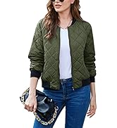 Zeagoo Women's Bomber Jacket Casual Coat Zip Up Outerwear Windbreaker with Pockets S-XXL