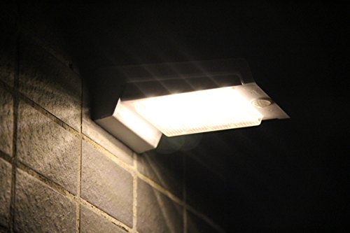 16 LED Waterproof Solar Powered Fence Post Light Motion Sensor Outdoor Garden Patio Path Wall Mount Gutter Fence Light Security Lamp Night Light (Warm White)