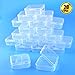 WXJ13 20 Pack Small Rectangle Clear Plastic Box Bead Storage Box with Flip Cover (2.1 x 2.1 x 0.8 Inch)