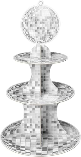 Haooryx Disco Cupcake Stand Party Table Decoration 3-Tier Cupcake Tower at Amazon