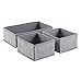iDesign Aldo Fabric Collapsible Drawer Organizer Cubes - Gray (Set of 3)