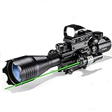 Hunting Rifle Scope Combo C4-16x50EG Dual Illuminated with Green Laser sight and 4 Holographic Reticle Red/Green Dot for 22mm Weaver/Rail Mount (Green Laser)