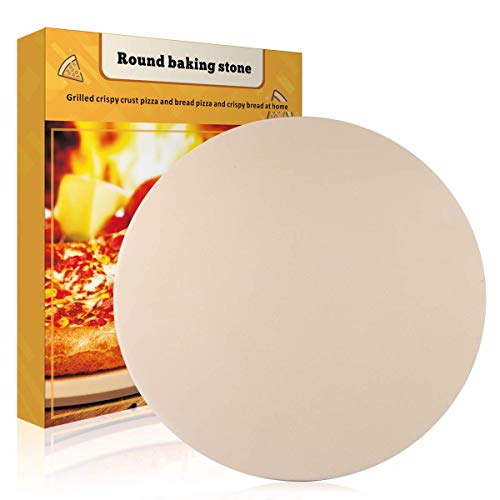 Pizza Stone, Cakie Thermarite Engineered Tuff Cordierite Durable, Certified Safe for Ovens & Grills 16 Round 5/8 Thick for Best Crispy Crust Pizza