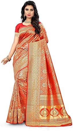 Women's Jacquard Silk Saree (Ss-32 red