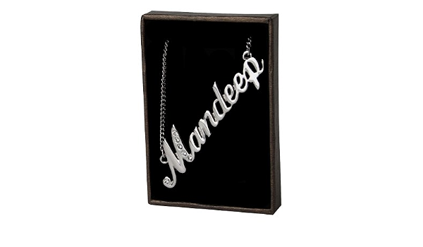 Zacria Mandeep Name Necklace 18K White 