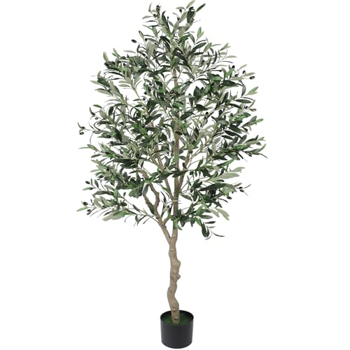Dripex Large Artificial Olive Tree in Pot 180cm Artificial Olive Tree Home Living Room Bedroom Office Garden Decoration