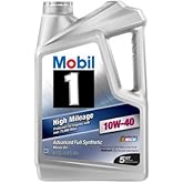 Mobil 1 10W-40 High Mileage Full Synthetic Motor Oil, 5 qt.