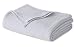 COTTON CRAFT Soft Cotton Thermal Blanket - Plush Herringbone Twill- All Season Luxurious Breathable Skin Friendly Lightweight Cooling Throw Blanket -Sofa Couch Travel Camping Dorm- Full Queen Sky Blue