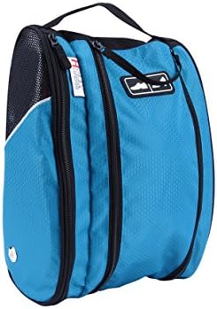 Holly LifePro Large Waterproof Portable Travel Shoe Bags Zipper Space Saver Bag For Carrying Gym Sport Sock Organizer Golf Shoe’s Bag (Blue)