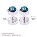 BodyJ4You 8PC Fake Ear Plugs Created-Opal Glitter Screw Stud Earring Surgical Steel Faux Gauges 0G Look
