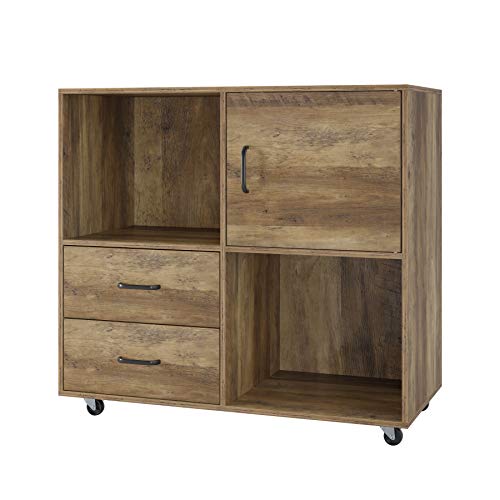 HOMECHO Archivador Móvil con Cajones Puertas Armario de Almacenamiento