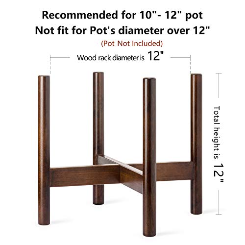image for Mkono Plant Stand Mid Century Wood Flower Pot Holder Display (Plant an