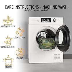 Machine Washable Leaves Design Non-Slip Rubberback