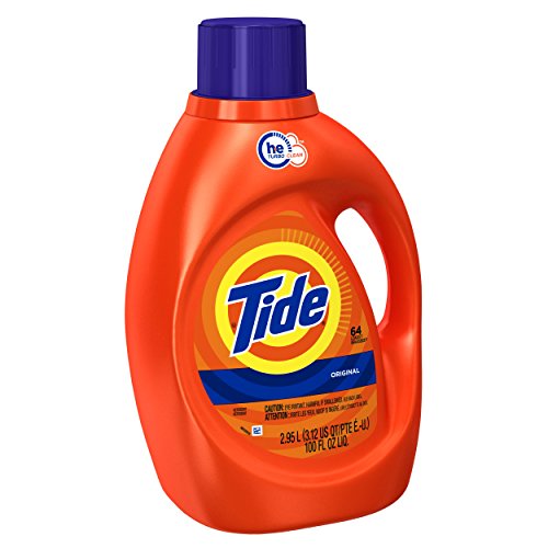 TideOriginal Scent HE Turbo Clean Liquid Laundry Detergent, 100 oz, 64 loads (Pack of 4)