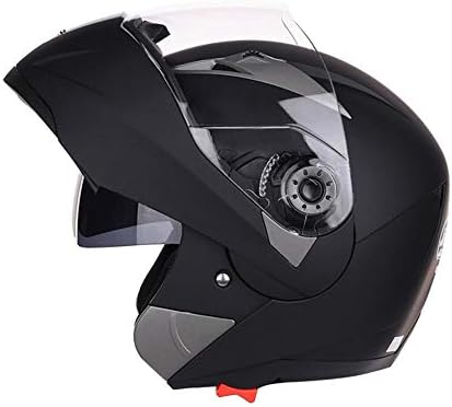 WUYANSE Motorcycle Helmet Dual Visor Flip Up Modular Full Face Helmet Anti-Fog All Seasons Helmet, L/XL/2XL, Matte Black/Blue/White
