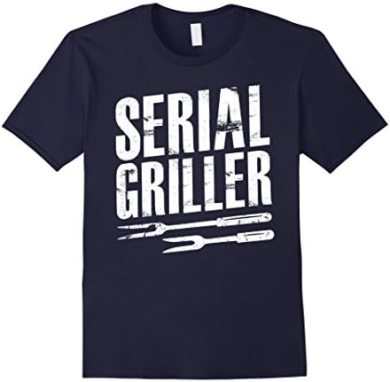 Mens Grill Shirts, Serial Griller Shirt,Funny Gifts For Grillers Large Navy