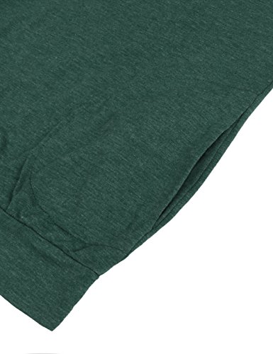 UXELY Teen Girls Full Sleeve Tunic Tops,Solid Tshirts For Women,Green XL - Thumbnail 4
