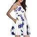 FANCYINN Women’s Floral Print Short Dress Spaghetti Strap Backless Mini Skater Dress Blue Floral S