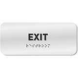 Exit Identification Sign - ADA Compliant Sign, Raised Icons, Raised Braille, Brushed Aluminum, TCO Inspection Certified (7"W x 3"H) - by GDS - Made in USA