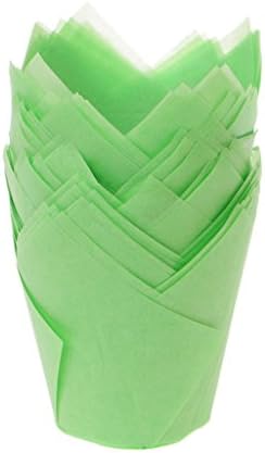 Lamdoo 50pcs/lot Solid Wrapper Liners Cup Muffin Tulip Case Cake Paper Baking Cupcake Green