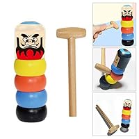 Volwco Immortal Daruma Magic Trick, Wooden Doll Man Magic Toy Stage Magic Props, Funny Wooden Magic Toy for Kids