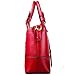 Women's Classic Red Shoulder Bag Lady Simple Leather Top Handle Tote Boston Handbag
