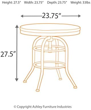 Amazon Com Signature Design By Ashley Vennilux End Table Vintage Casual Round Grayish Brown Furniture Decor