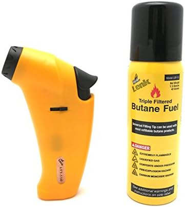Wall Lenk LTT-110CP Turbo Torch & Butane Fuel Combo Pack, Yellow