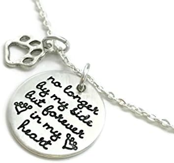 No Longer By My Side But Forever In My Heart - Paw Print Jewelry - Fur Mom - Fur Babies - Hand Stamped Jewelry - Engraved Jewelry - Personalized Jewelry