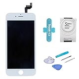 SANKA iPhone 6S LCD Screen Replacement White, Digitizer Display Retina 3D Touch Screen Glass Frame Assembly for iPhone 6S 4.7 inch - White (Free Tools Included)