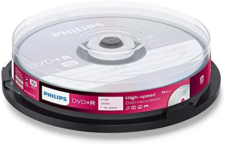 Philips 4,7 GB DVD + R / 120Min / 16X Cakebox (10 Disc): Amazon.es: Electrónica