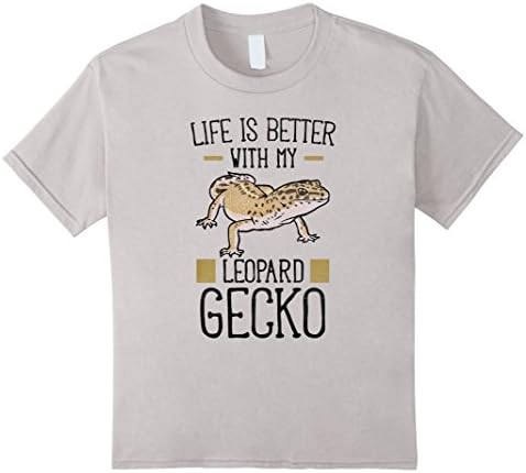 Kids Life Is Better With My Leopard Gecko Shirt - Reptile Shirts 8 Silver