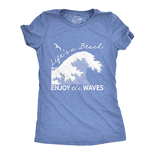 Womens-Lifes-A-Beach-Enjoy-The-Waves-Tshirt-Cute-Vacation-Tee